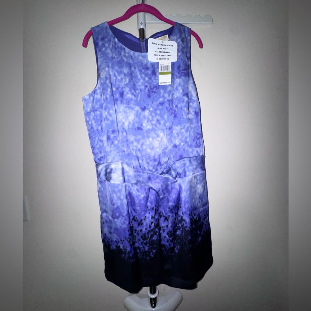 Michael Kors Purple Ombre Sleeveless Tie-Detail Dress